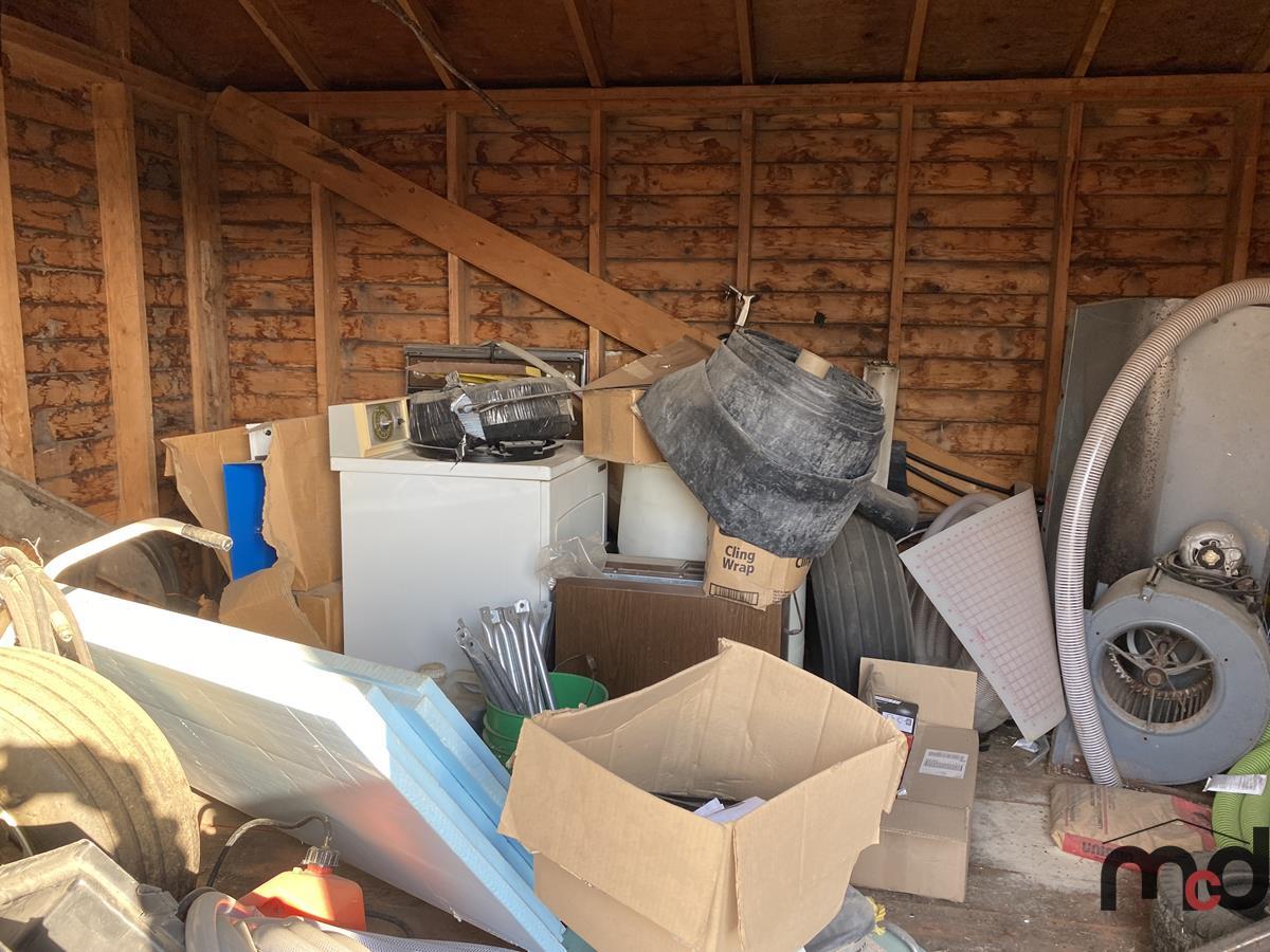 Contents of Shed Including Hose, Hardware & More